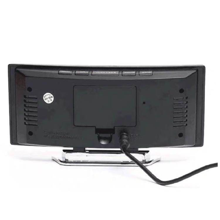 Mirror Double Digital Alarm Clock With Adjustable Night lighting Quiet Operate Temperature Display Double Power Supply