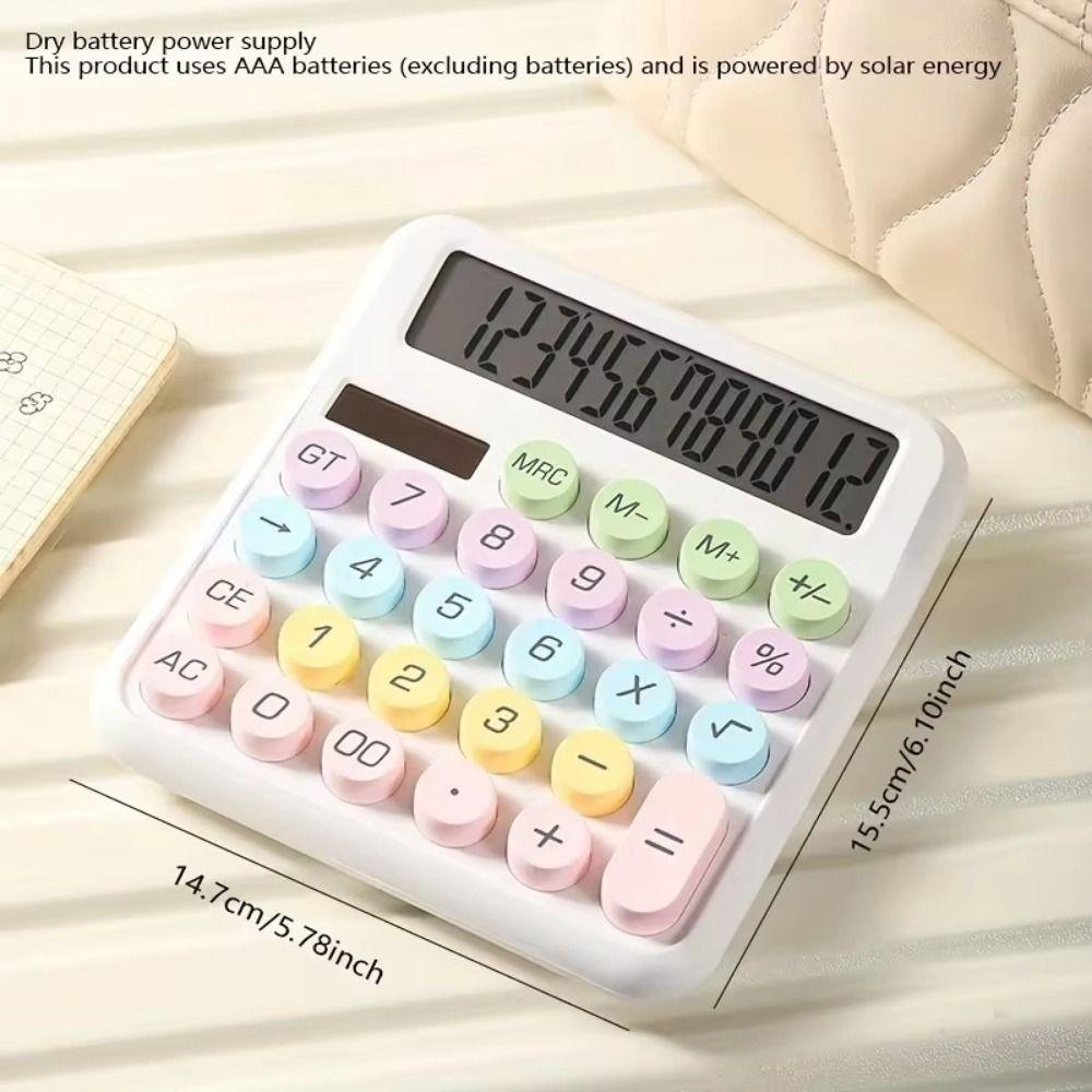 Dual Power Supply Candy Color Calculator Solar Powered Dopamine Calculator  Student Tools