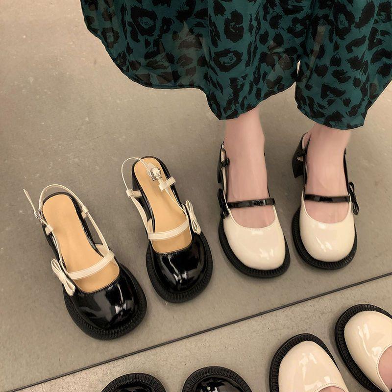 Fashion Woman Mary Jane Shoes Round Toe Tip High Heels Closed Sandals for Women 2025 Luxury Vintage Quality Comfort Vip Sandal On Sale