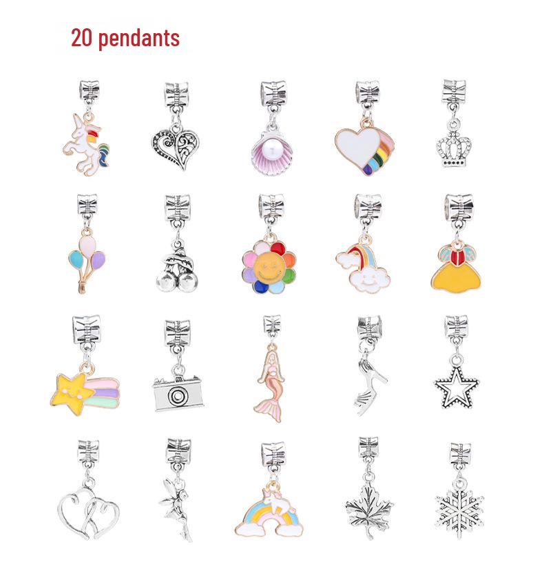 Colorful Crystal Beaded DIY Children's Bracelet Set with Unicorn Accessories