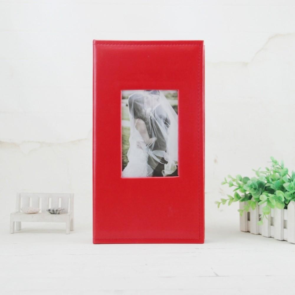 Black Inner Page Picture Storage Album PU Leather Cover Insert Pocket Album Gift Keepsake красный