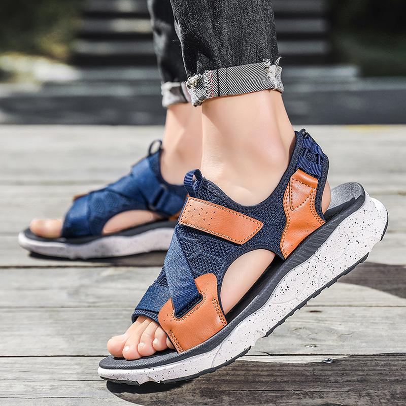 Fashion Blue Platform Sandals Unisex Summer Mesh Men's Sports Sandals 2025 Outdoor Beach Shoes For Men Women Sandalias Hombre