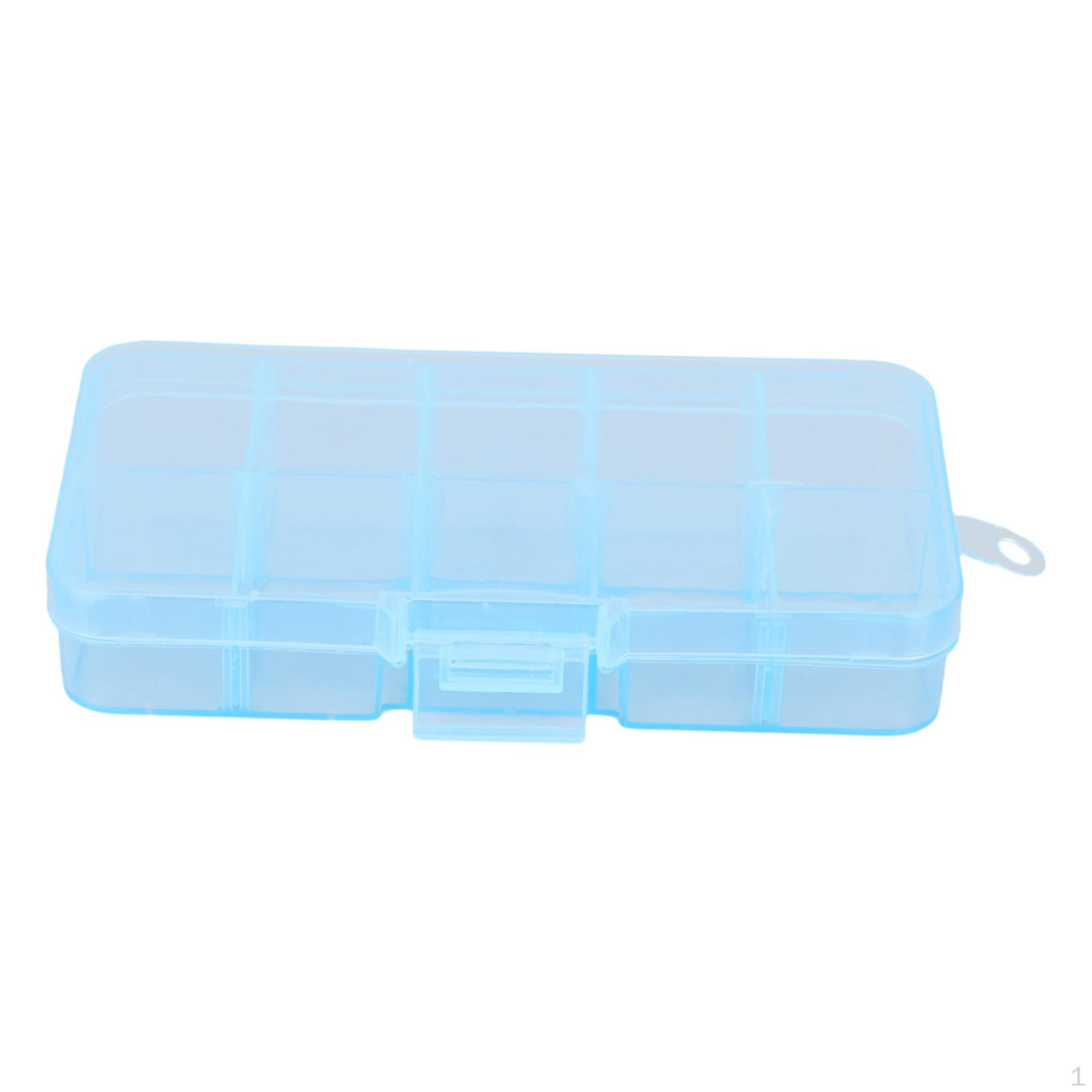 Пластиковый контейнер для хранения с 10 отделениями, для швейных принадлежностей и рукоделия, прочный, компактный, многоцелевой синий