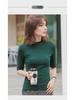 Chic Women's Mid-Sleeve Slim Fit High Collar Cotton T-Shirts