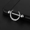 Sexy Nipple Ring Stainless Steel Zircon  Moon U-Shaped Barbell Nipple Ring