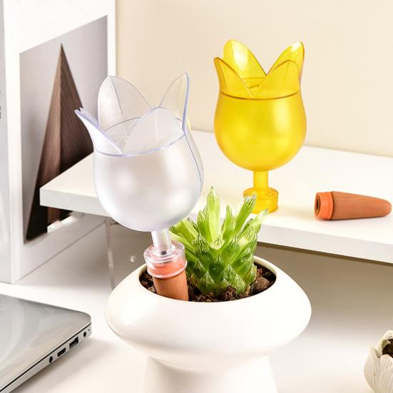 Goutteur d'eau Design Fleur Tulipe Pique Auto-arrosante Système d'irrigation goutte à goutte automatique Dispositif d'arrosage Outil d'irrigation pour la maison et le jardin