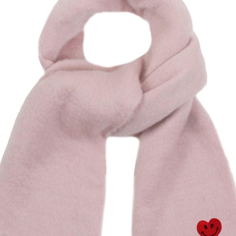 GRAVER [BAG&ACC] Heart Smile Embroidered Bold Muffler_Pink