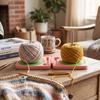 Portable Yarn Holder Foldable Plastic and Metal Dual Yarn Winder Box for Crochet Knitting