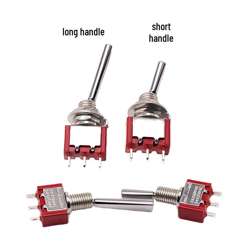 Automatic Reset 2/3-Speed Rocker Switch, Spring Return, 3-Pin Flat Handle, Model Aircraft Remote Controller Toggle Lever