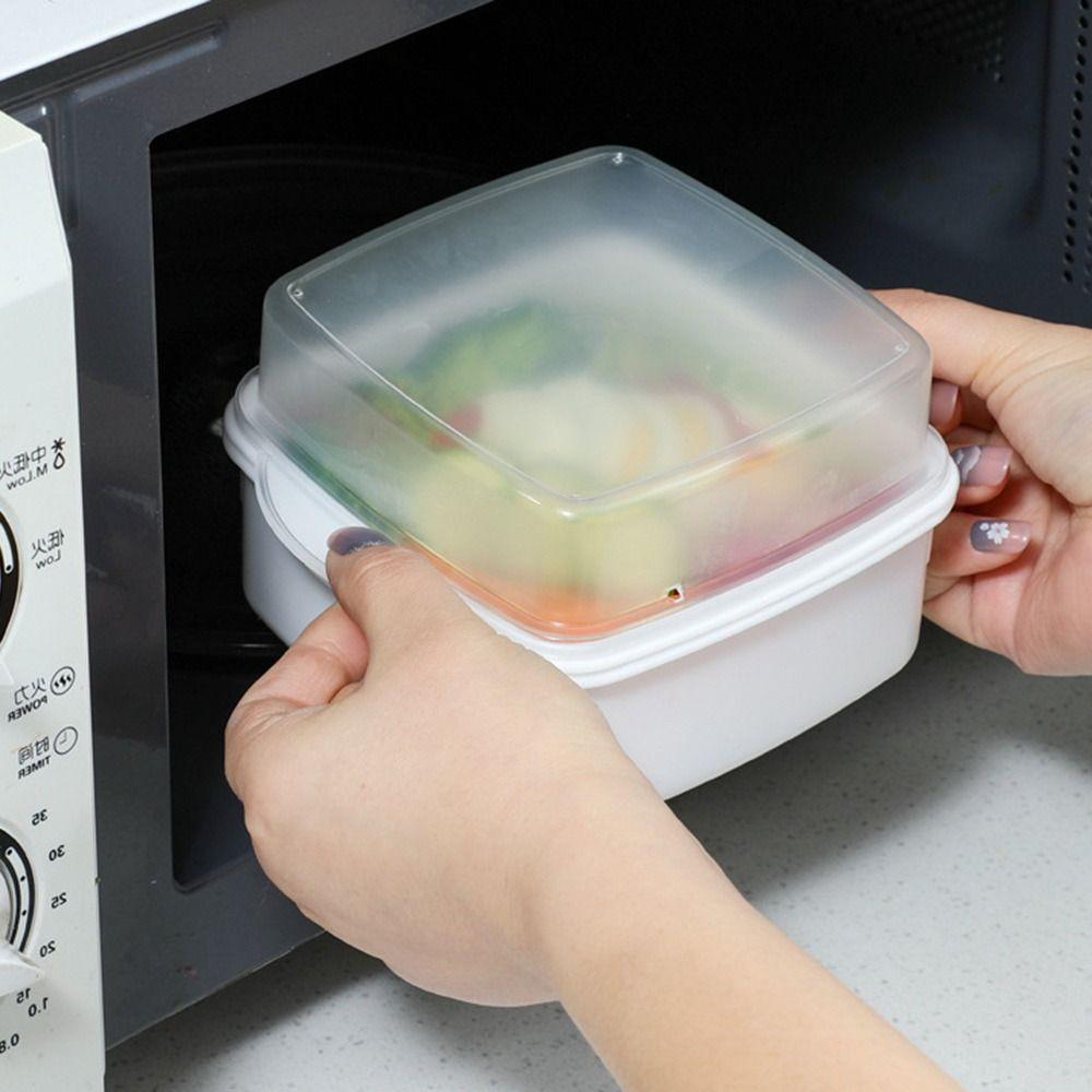 Mehrschichtige Mikrowellen-Dampfgarbox mit Deckel Kunststoff Küchen-Dampfgarer Hitzebeständige Gemüse-Lunchbox