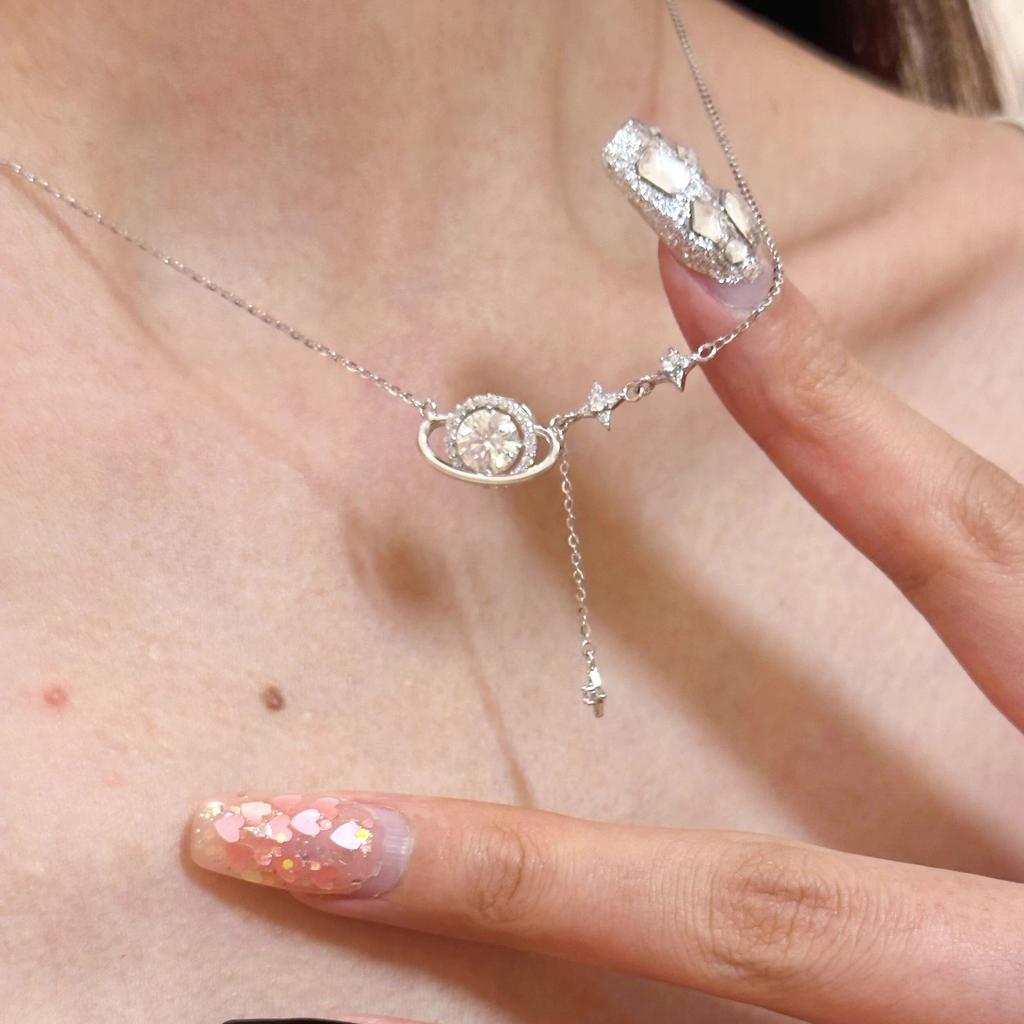 Small Fading Gold No Necklace Exquisite Collarbone Chain Full Of Blessing Light Luxury Titanium Steel Brushed Lucky Bag