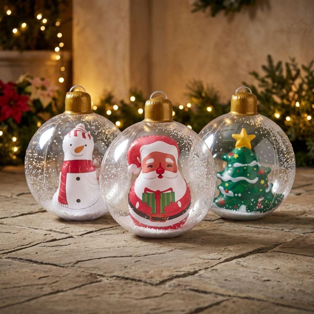 Transparent Giant Inflatable Christmas Ball Thick PVC Big Xmas Hanging Ball  Christmas Tree