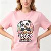 Kawaii Panda Unisex Cotton T Shirt Snack Mode Activated Cookie Dessert Graphic Foodie Lover Casual Crew Neck Tops