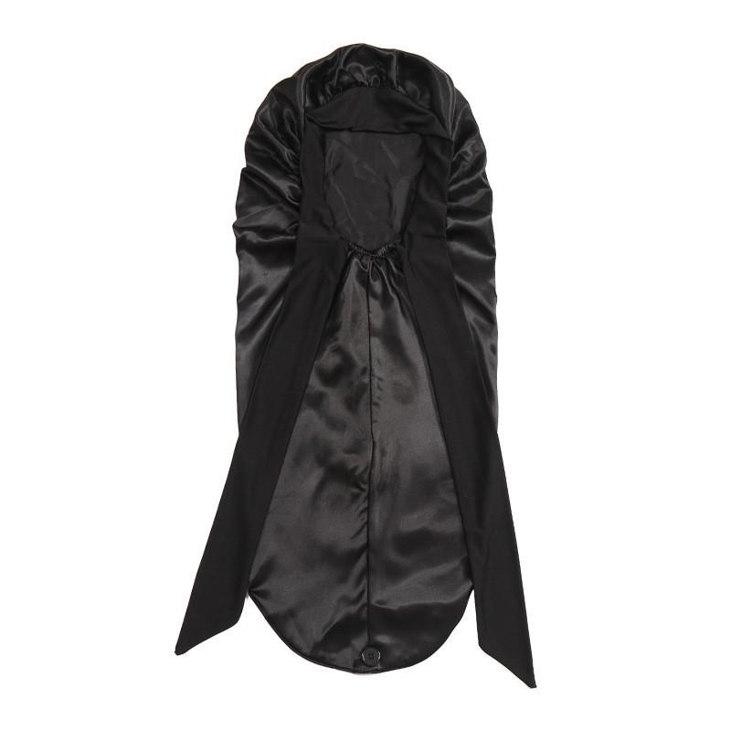 Silk Satin Sleep Cap With Bow Tie Long Stocking For Nighttime Comfort And Style Black