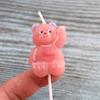 Ins Style Cartoon Pink Bear Birthday Cake Candle Cute Bear English Letter Happy Baking Candle