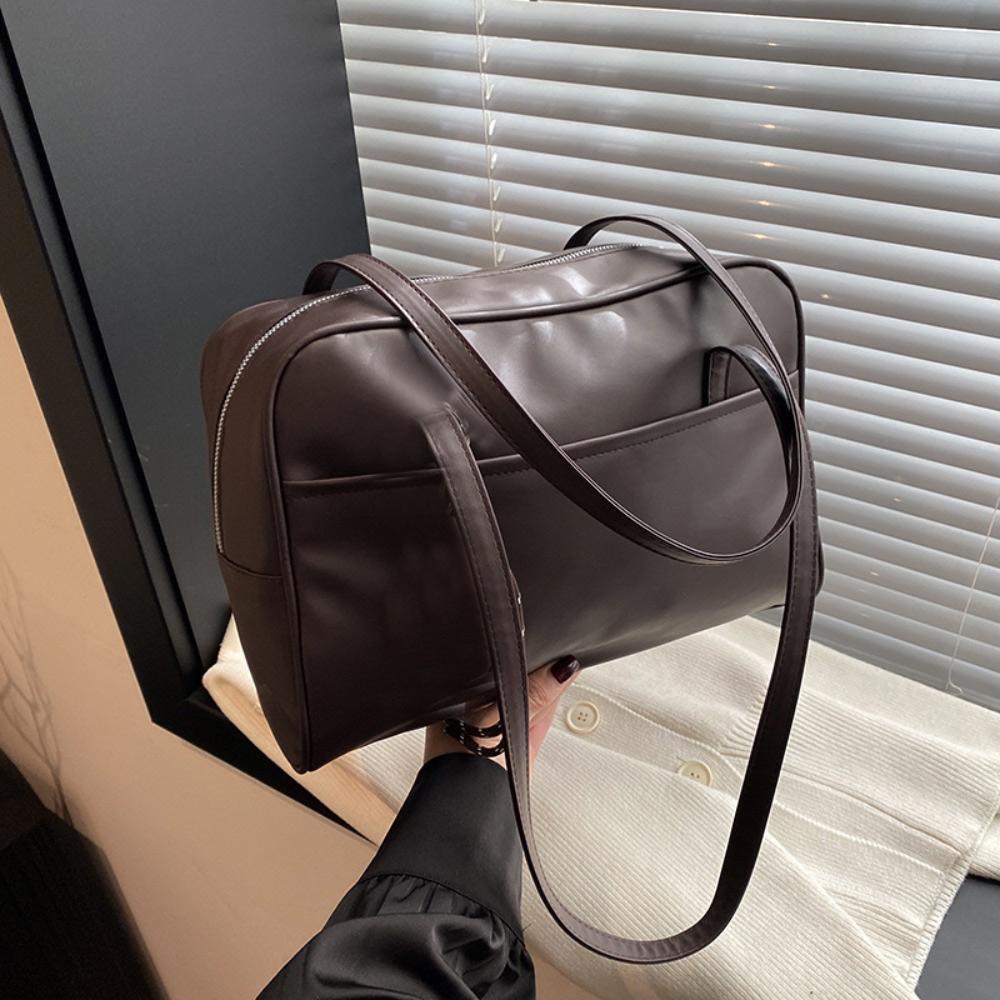 Large Capacity Crossbody Bags Tote Bag Retro PU Leather Shoulder Bag