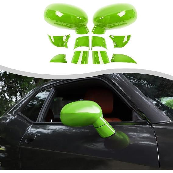 Voodonala for Challenger ABS Carbon Fiber Rearview Mirror Cover Side Mirror Trim Shell Cover Decoration Trim for 2009-2025+Dodge Challenger Exterior зелёный