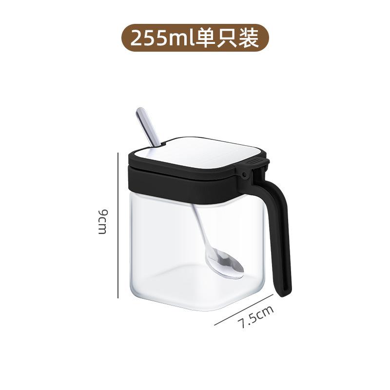 Split Seasoning Jar Kitchen Spice Box Set Food-Grade Seasoning Jars for Kitchen Storage Glass Salt Containers with Airtight Lids