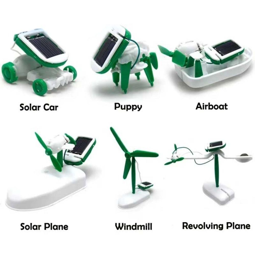 6-In-1 Solar Power Robot Renewable Energy Science Toy Assembling Ship Fan  Children's Toy