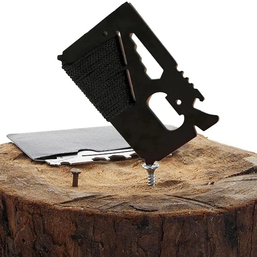 Cuțit de buzunar multifuncțional cu card de credit EDC, sporturi în aer liber, camping, drumeții, SOS, supraviețuire, salvare, instrumente de urgență