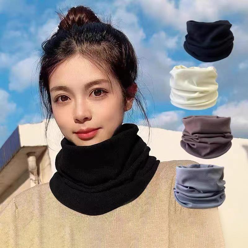 Women Winter Warm Velvet Scarf Solid Color Neck Warmer Collars Scarves Female Lady Casual Outdoor Windproof Snood Neckerchief