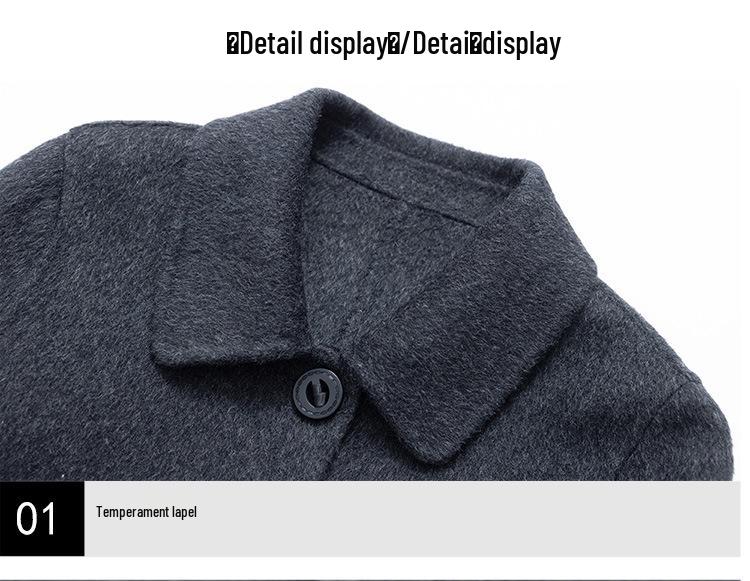 Women's Double-Faced Wool Camel Hair Coat - Autumn/Winter Style, Middle-Aged Mother's Loose, Slimming, Elegant Overcoat