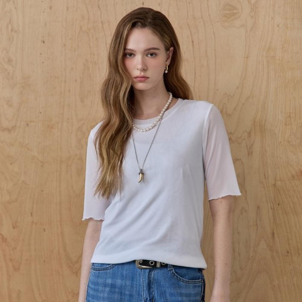 Maxza Basic Round Neck Mesh ShorT Sleeve T shirT ze08qT005na
