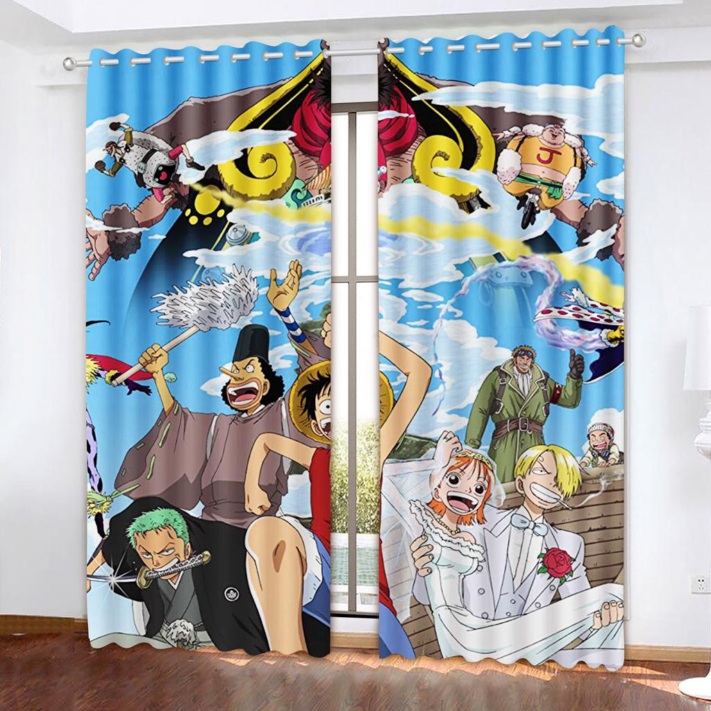 Rideau occultant Monkey D Luffy, One Piece, Polyester, Animé, Convient pour Chambre à coucher, Enfants, Adulte, Décoration de pièce, Cadeaux
