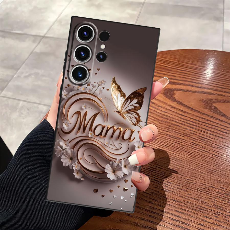 Cartoon Butterfly Pattern Black Soft Phone Cover Case for Samsung Galaxy S21 FE S25 Edge S23 Ultra S20 S24 Plus