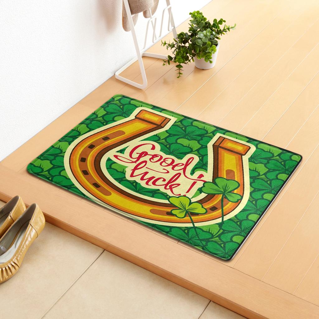 Irish Door Mat St. Patrick'S Day Absorbent Floor Mat Bedroom Shamrock Non-Slip Carpet