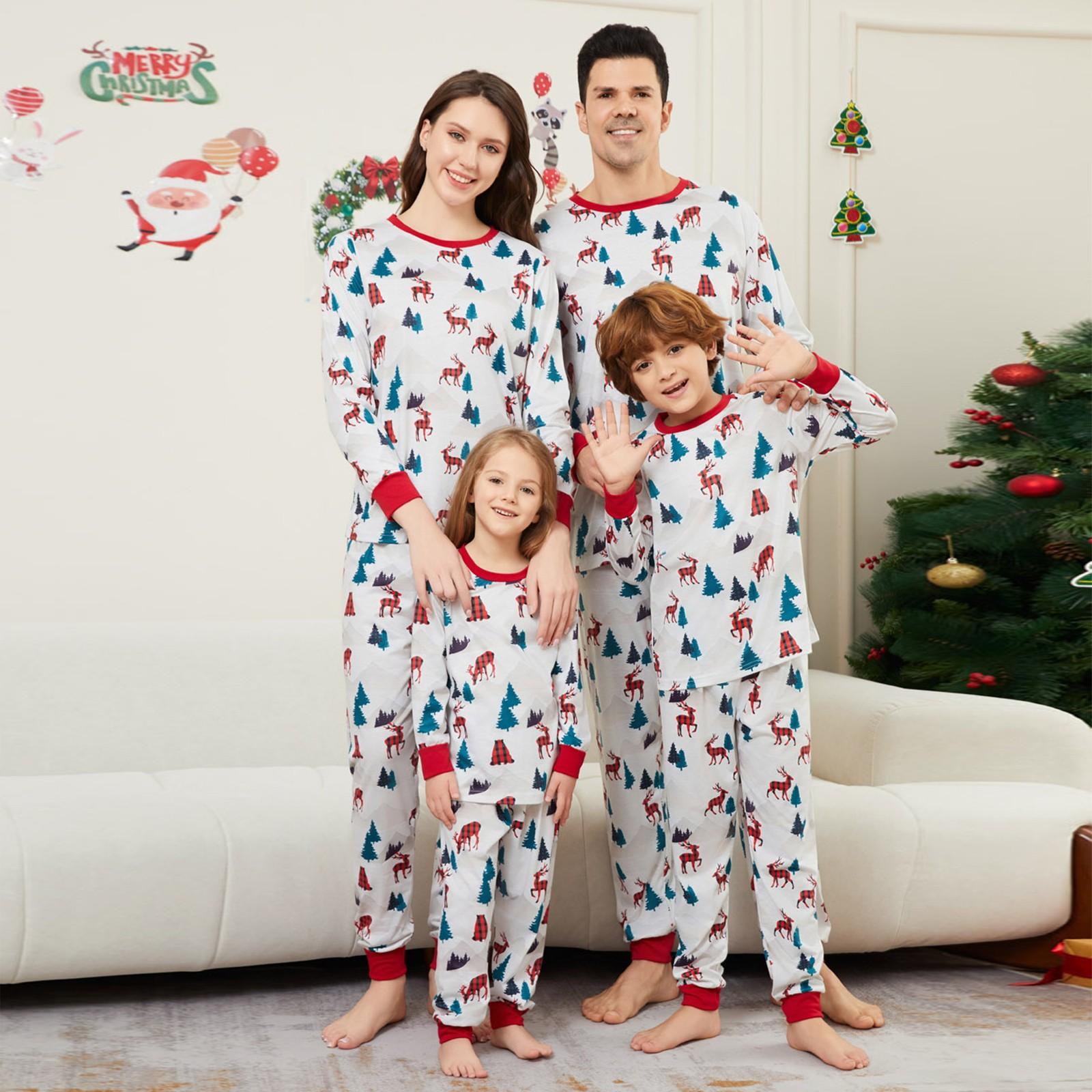 

Рождественский комплект для семьи, родителей и детей, предметы интерьера, рождественская пижама, комплект из двух предметов