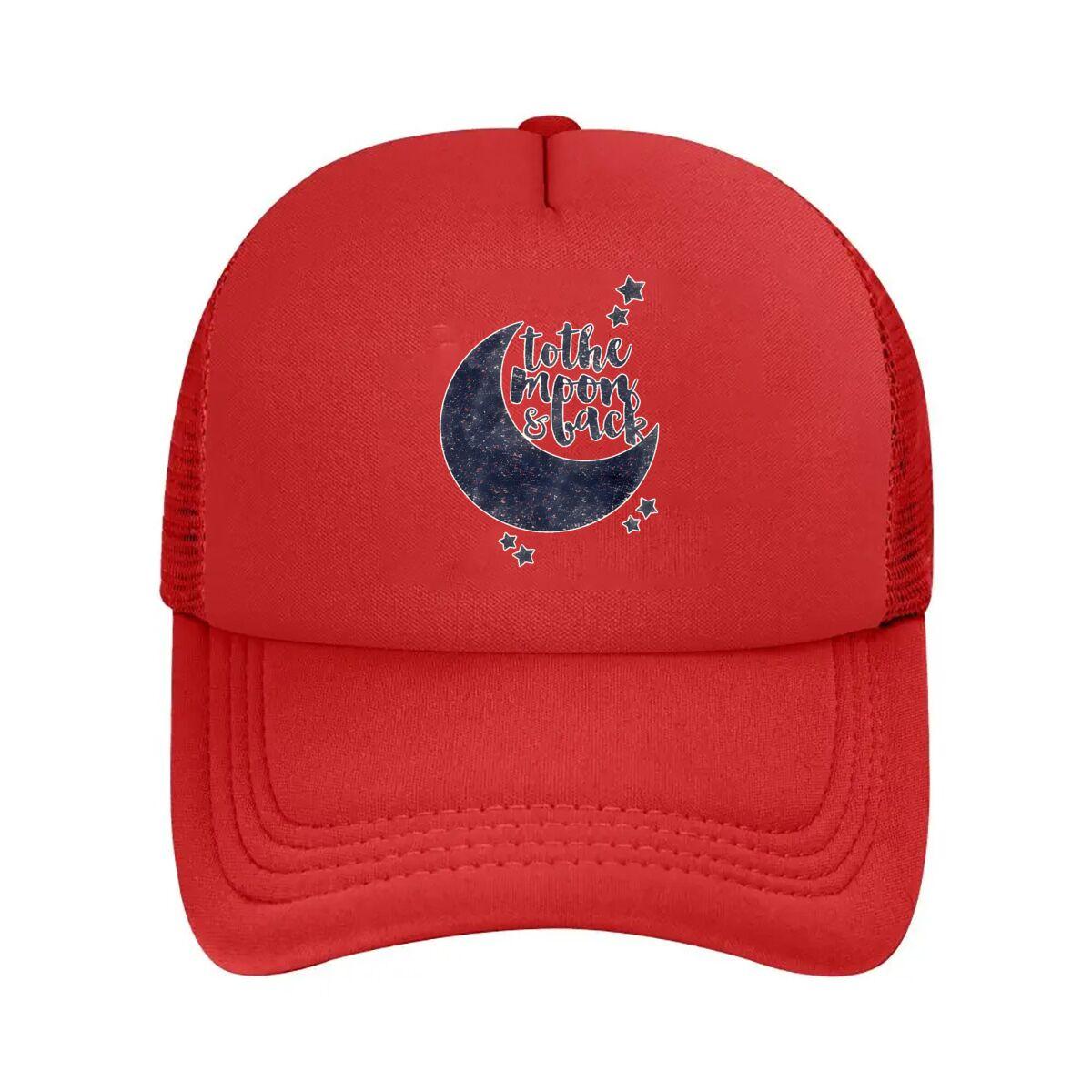 To The Moon Back Star Graphic Mesh Baseball Cap Hip Hop Adjustable