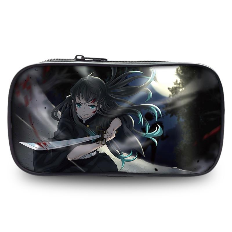Durable Slayer Demon Pen Bag Versatile Oxford Fabric Large Capacity Stationery Holder