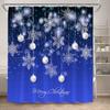 Winter Weihnachten Duschvorhang Set Niedlicher Schneemann Rote Vögel Geschenke Wald Zeder Neujahr Xmas Badezimmer Deko Duschvorleger Toilettensitzbezug