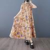 Cotton 2025 Summer Women's Loose Large Size Fashion Printed Long Dresses
