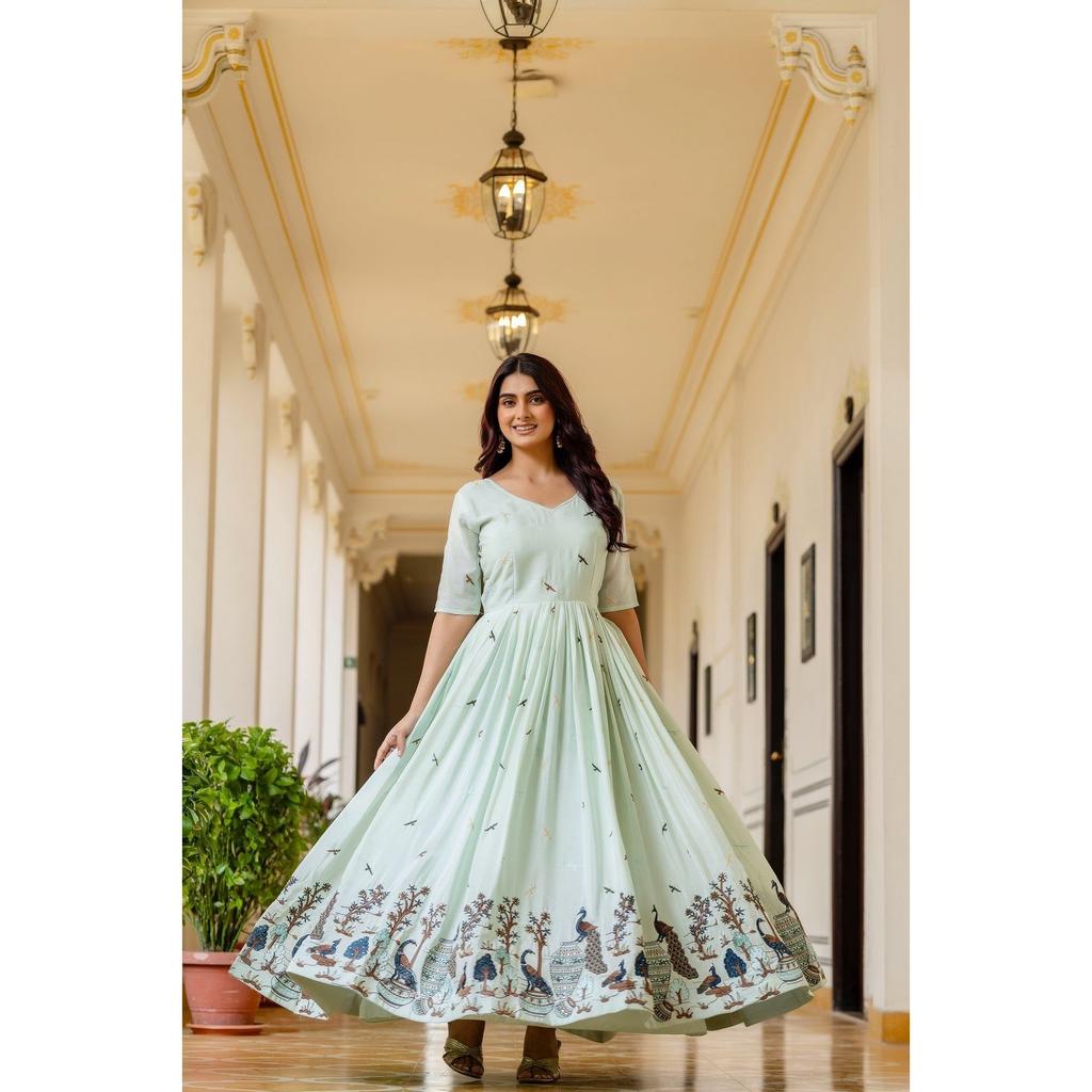 Paksiatni Desigenr Bollywood Gown Dupatta Set Indian Wedding Wear Anarkali Suit