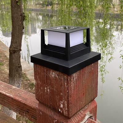Waterproof Solar Column Light Square Villa Column Lamp Deck Cap Fence Post Light  Fence Gate