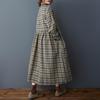 Langärmeliges Baumwoll-Vintage-Karokleid in Übergröße, neu in Kleider für Frauen, lässiges, lockeres Frühlings-Herbstkleid