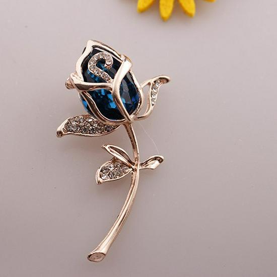 Elegant Rose Bow Tie Brooch Pin