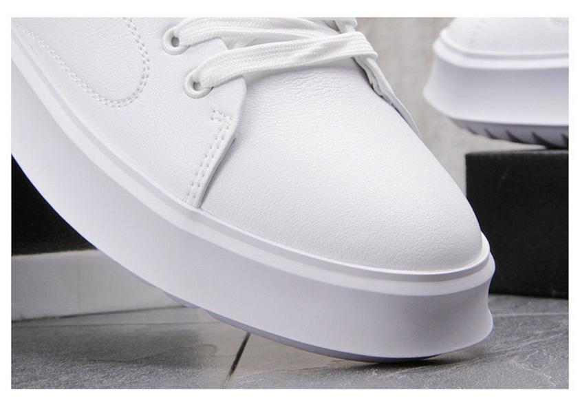 Trendy Men's 2024 White Hidden Heel High-Top Sneakers - Summer Casual Thick-Soled Martin Boots