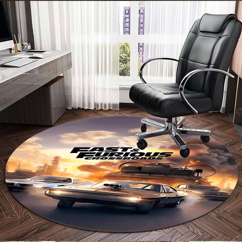 Fast & Furious Print Round Rug, Washable Floor Carpet, For Entryway Dorm Laundry Room Office Study, Home Decor Birthday Christmas Gift