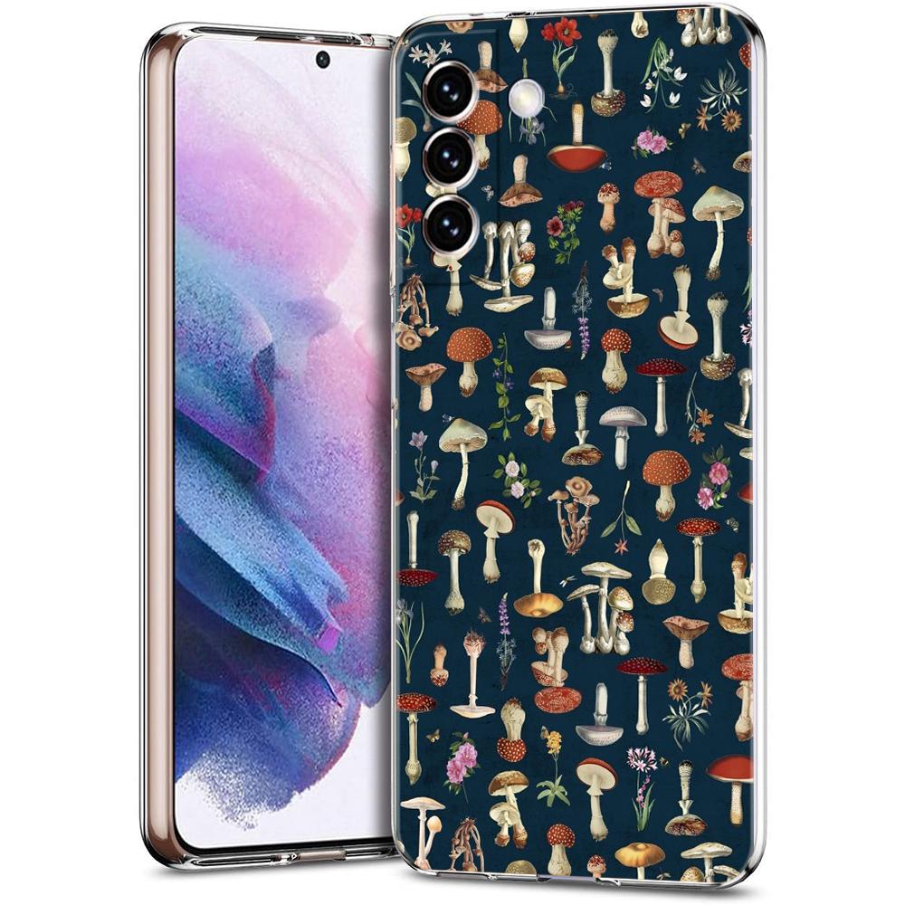 

Colorful Mushroom Transparent Phone Case for Samsung Galaxy S24 S23 S22 S20 S21 FE Ultra S24 S23 S10 S9 Plus 5G Soft TPU Cover Samsung S24