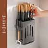 Wandmontierter Küchenutensilienhalter: Essstäbchen, Messer, Löffel & Korb Organizer