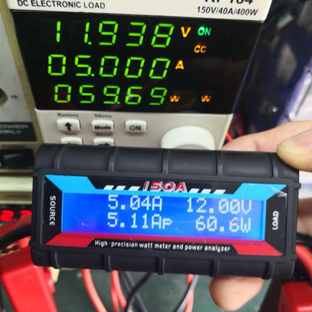 150A RC High Precision Watt Meter with Backlight LCD High Precision Current Power Analyzer Digital High-Precision Amp Watt Meter