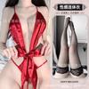 Domila Sexy Underwear Lace Temptation Transparent Hollow Sexy Onesie Women's Hot Open Uniform Suit