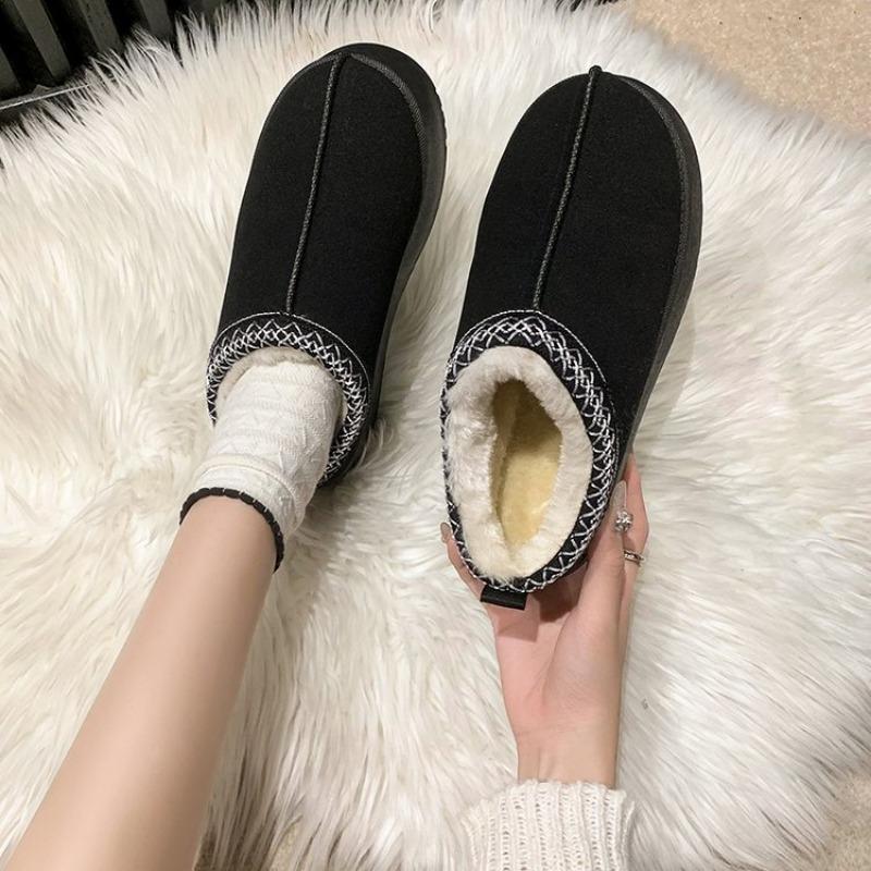 Shoes snow boots women's winter new fashion integrated bag head slippers muffin thick sole fluffy cotton shoes women