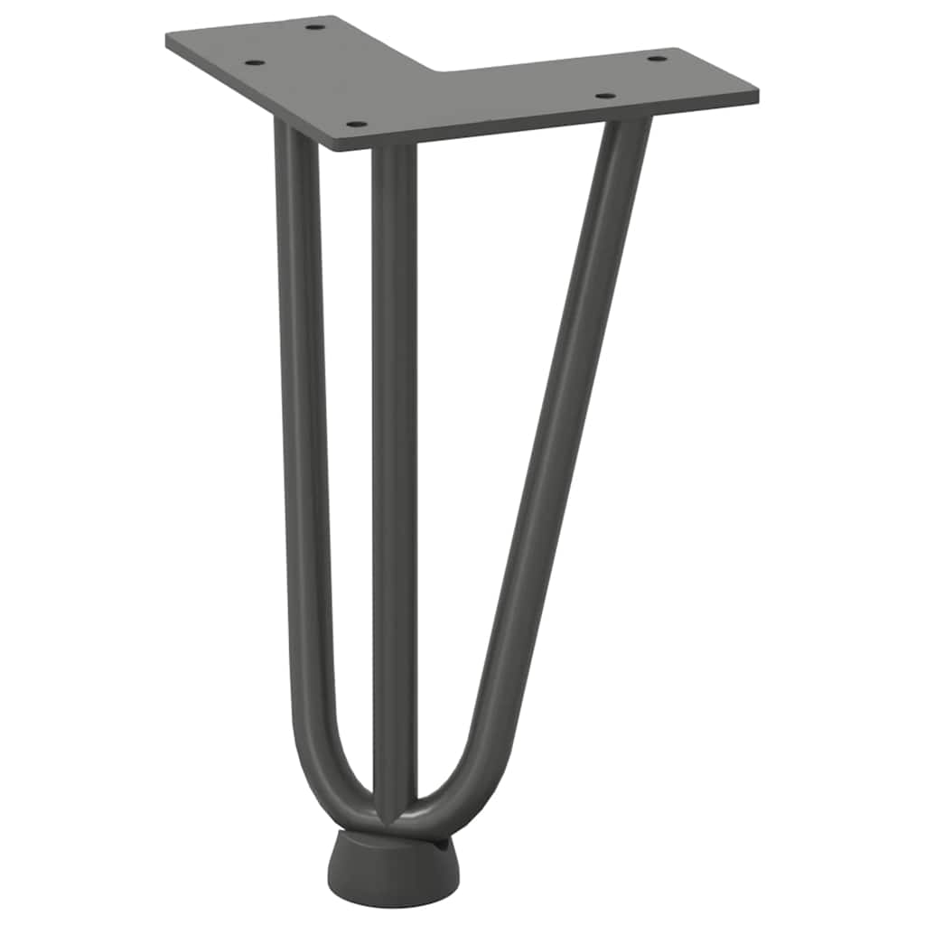 Vidaxl Nogi Do Stołu Hairpin, 4 Szt., Antracyt, 20 Cm, Lita Stal