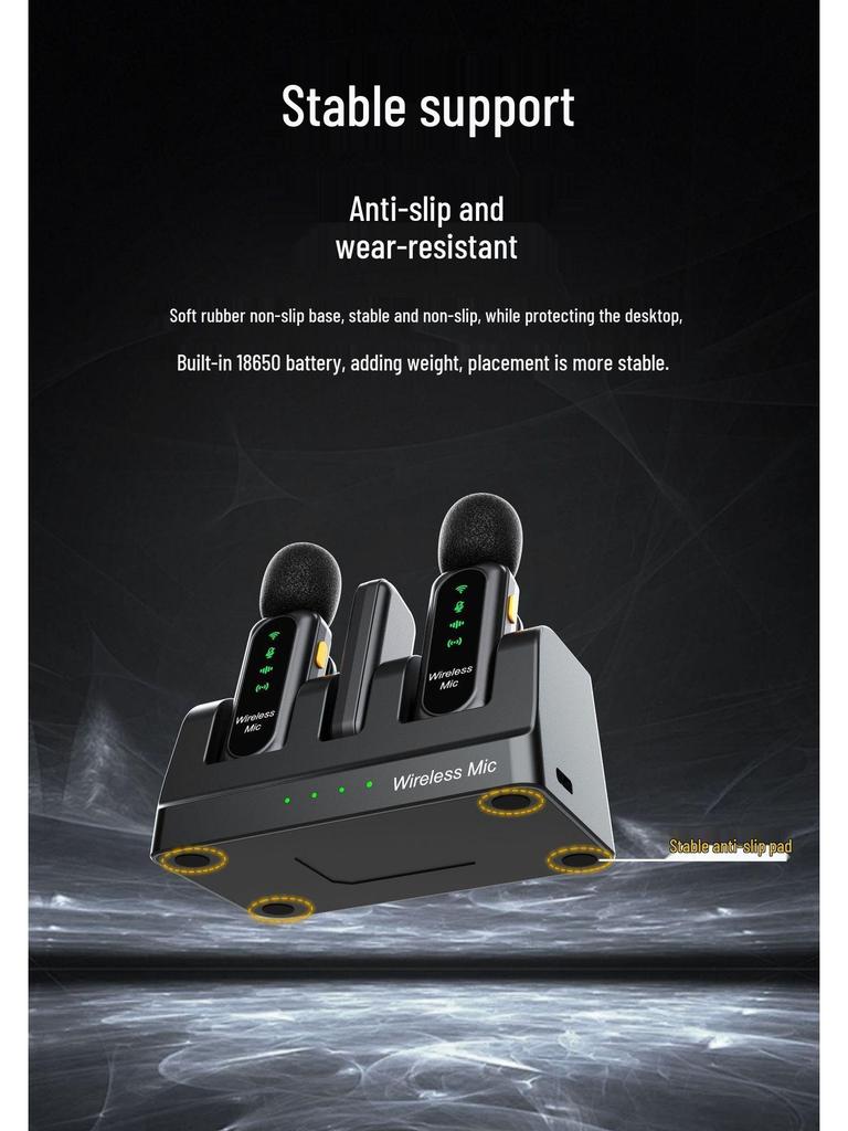 Wireless Lavalier Microphone with Digital Display & Charging Case for Live Streaming and Noise Reduction