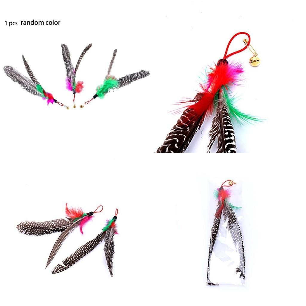 DIY Hausgemachte Katzenangel Ersatzkopf Perlenfeder Katzenangel Ersatzkopf Lustiges Interaktives Haustierspielzeug