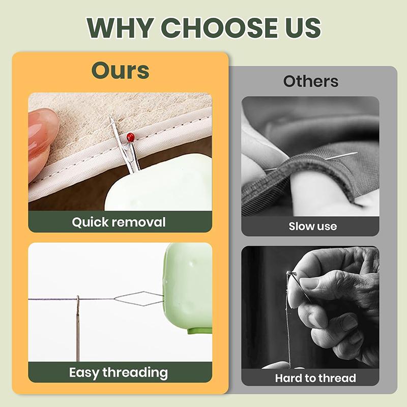 3 In 1 Double Head Needle Threader Manual Threader Stitching Remover Household Sewing Accessories Double End Design Needle Work